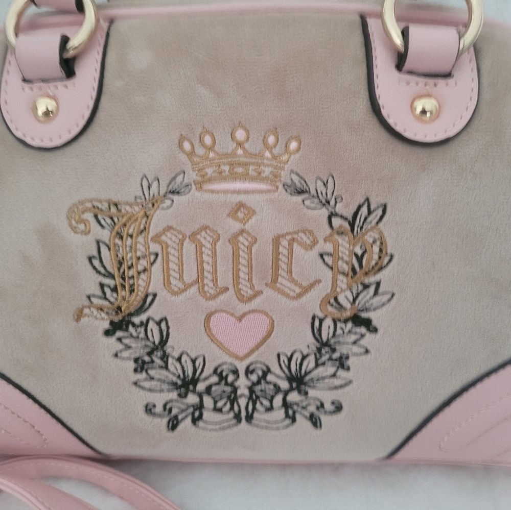 Juicy Couture Pink and Tan Bowler Bag - Picture 3 of 5